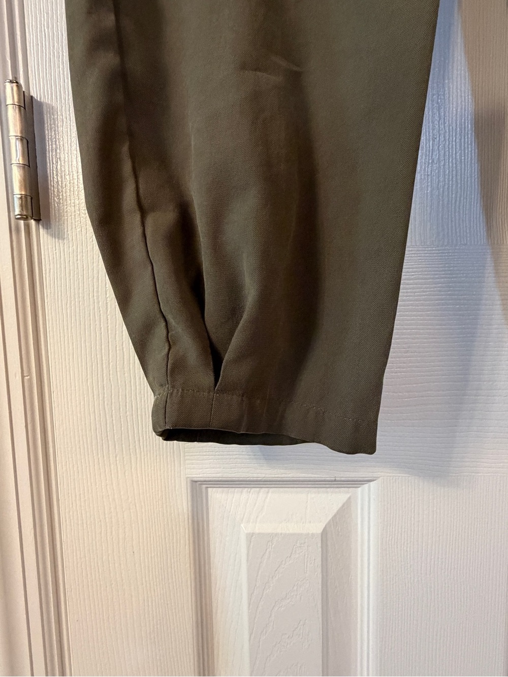 ZARA Olive Green Barrel Leg Jogger Pants | Size Small - Picture 3 of 9